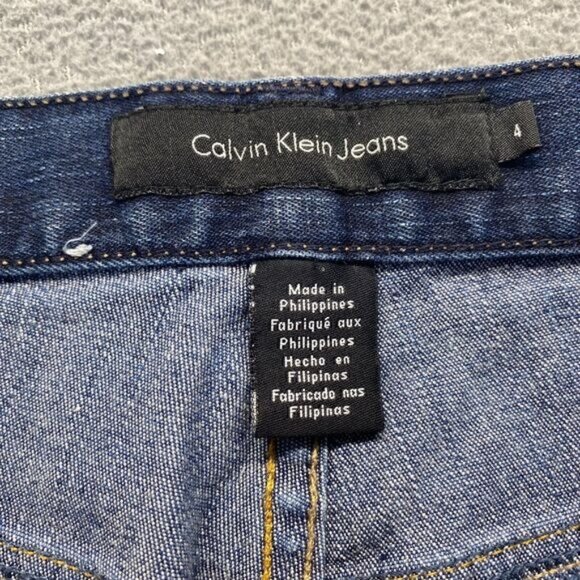 Calvin Klein Women Boot Button Dark Wash Cotton Denim Jeans Size 4 - Picture 3 of 12